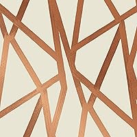 Tempaper x Genevieve Gorder Bronze Intersections Removable Peel and Stick Wallpaper, 20.5 in X 16.5 ft, Made in The USA