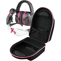 TRADESMART Shooting Ear Muffs & Hard Case for Earmuffs and 2x Safety Glasses
