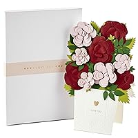 Hallmark Signature Valentines Day Card Paper Craft Flowers Displayable Bouquet (I Love You) Anniversary Card, Love Card