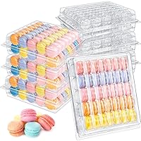 Sherr Macaron Boxes Clear Plastic Macaron Storage Containers Macaroon Packaging Display Trays for Cookie, Wedding, Party Gifts (6 Pcs,70 Macarons)