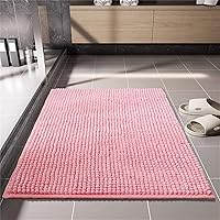 Bathroom Non Slip Mat, Water Absorbent and Thick Bathroom Floor Mats,Shaggy Bathroom Rug,Machine Washine, Shaggy Rugs for Shower Bathtubs,Pink,60×90cm