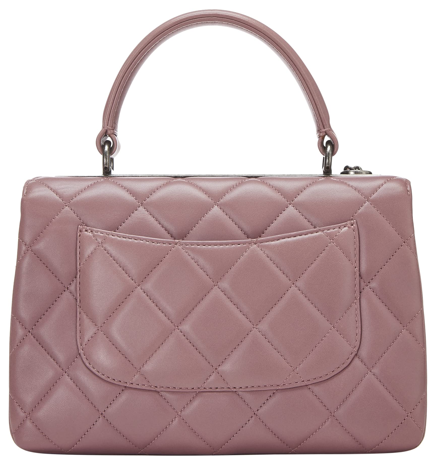 CHANEL, Pre-Loved Purple Quilted Lambskin Flap Top Handle Bag