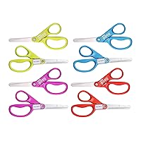 Stanley Minnow 5-Inch Pointed Tip Kids Scissors, 8 Pack, Assorted Colors (SCI5PT-8PK)