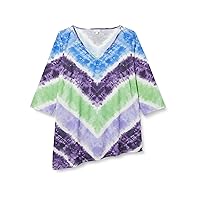 Avenue Plus Size TOP 3/4 SLV TIE DYE, in Purple, Size, 2224