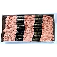 Peach - Set Lot of Cotton 6 Ply Strand Thread Yarn Skeins Cross Stitch Embroidery Floss (Set of 15 Skeins)