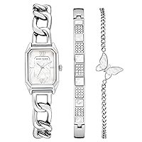 Anne Klein Women's Chain Watch and Bracelet Set