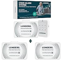 Lunderg Chair Alarm System with 3 Sensor Pads - Wireless Chair Alarms and Fall Prevention for Elderly and Dementia Patients - Smart and Reliable Elderly Monitoring Kit for Caregiver