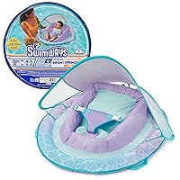 Swimways Infant Spring Float, Baby Pool Float with Canopy & UPF Protection, Swimming Pool Accessories for Kids 3-9 Months, Mermaid