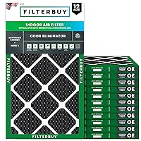 10x24x1 Air Filter MERV 8 Odor Eliminator (12-Pack), Pleated HVAC AC Furnace Air Filters Replacement with Activated Carbon (Actual Size: 9.50 x 23.50 x 0.75 Inches)