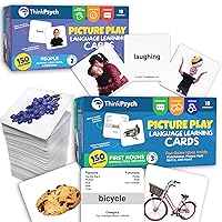 Language Learning Cards - 300 Picture Cards - Animals Body Parts Clothes Food People Toys - Speech Therapy Materials for Toddlers & Autism Learning Materials
