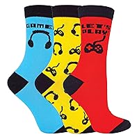 Kids Gaming Socks | Sock Snob | 3 Pair Multipack | Funny Novelty Socks