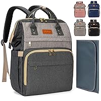 Diaper Bag Backpack, Large Baby Bag for Boys & Girls, Multifunction Travel Diaper Backpack, Baby Registry Search, Newborn Essentials Gifts, Dark Light Grey