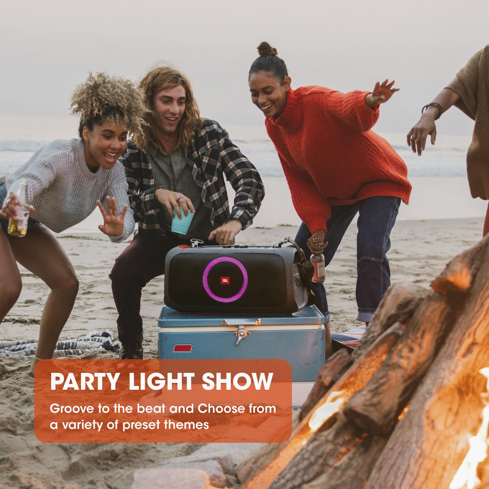 JBL PartyBox On-The-Go Powerful Portable Bluetooth Party Speaker with Dynamic Light Show, black