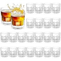 24 Pcs Whiskey Glasses Old Fashioned Cocktail Glasses Crystal Rocks Glasses Drink Bar Glasses Clear Bar Glassware for Men Women Vodka Beer Liquor Wine Drinking Party Gifts (Classic,6 oz)