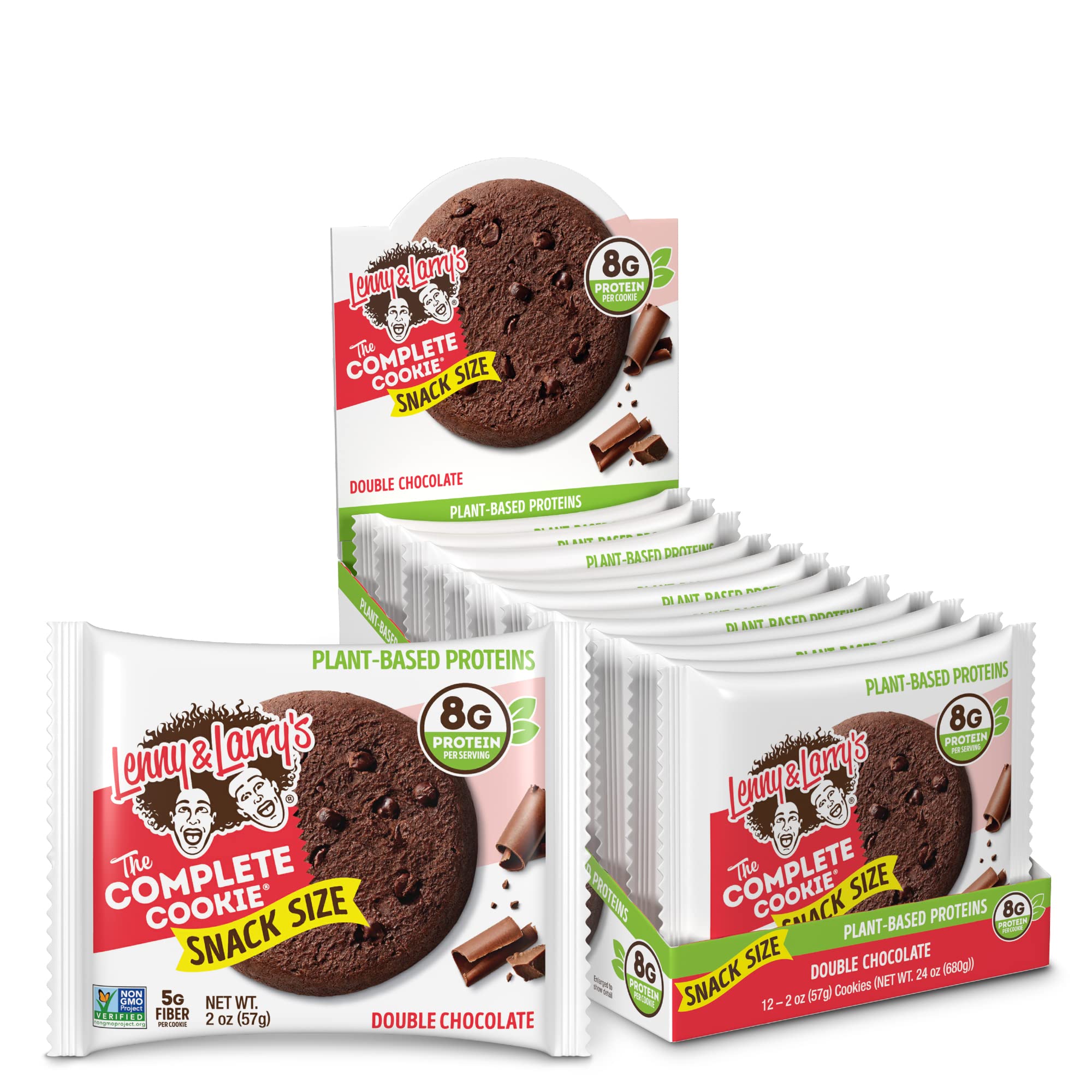 Lenny & Larry's The Complete Cookie, Double Chocolate, Soft Baked, 8g Plant Protein, Vegan, Non-GMO, 2 Ounce (Pack of 12)