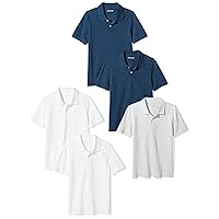 Amazon Essentials Boys and Toddlers' Uniform Short-Sleeve Pique Polo Shirt, Multipacks