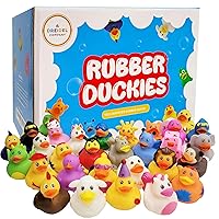 The Dreidel Company Assortment Rubber Duck Toy Duckies for Kids, Bath Birthday Gifts Baby Showers Classroom Incentives, Summer Beach and Pool Activity, 2