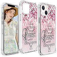 Case for Phone 13 Mini Bible Christian Verses Protective - Heavy Duty Protective Compatible with iPhone 13 Mini [Christian God Biblical Jesus Religion Religious Themed Inspirational Psalms]
