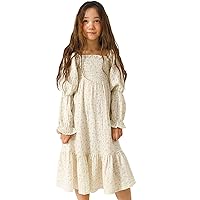NOTHING FITS BUT Girl’s Classic Cotton Dress, Muslin Yuki Gown, Kids Casual Long Dress