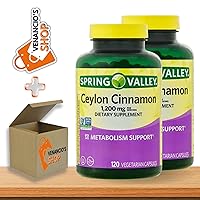 Spring Valley Ceylon Cinnamon Capsules 1200 mg Capsules, Support Metabolism * | Non-GMO & Gluten Free Pills + Includes Venancio’sFridge Sticker (120 Count – Pack of 2)