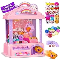 Mini Claw Machine for Kids | Girl Toys for Ages 8-13 Arcade Game Toy Claw Machine Electric Candy Vending Machine Toy with LED Lights & Adjustable Sound, Birthday Gifts for Girls Ages 4+, Pink