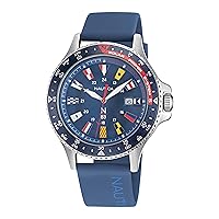 Mautica Men's Cocoa Beach Solar-Powered Blue Silicone Strap Watch (Model: NAPCBA128)