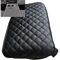Black Center Console Lid Middle Seat Armrest Cover for Ford F150 F-150 F250 F-250 F350 F-350 F450 F-450 Super Duty XL XLT Pickup Truck only fits Have 40/20/40 Front Seat