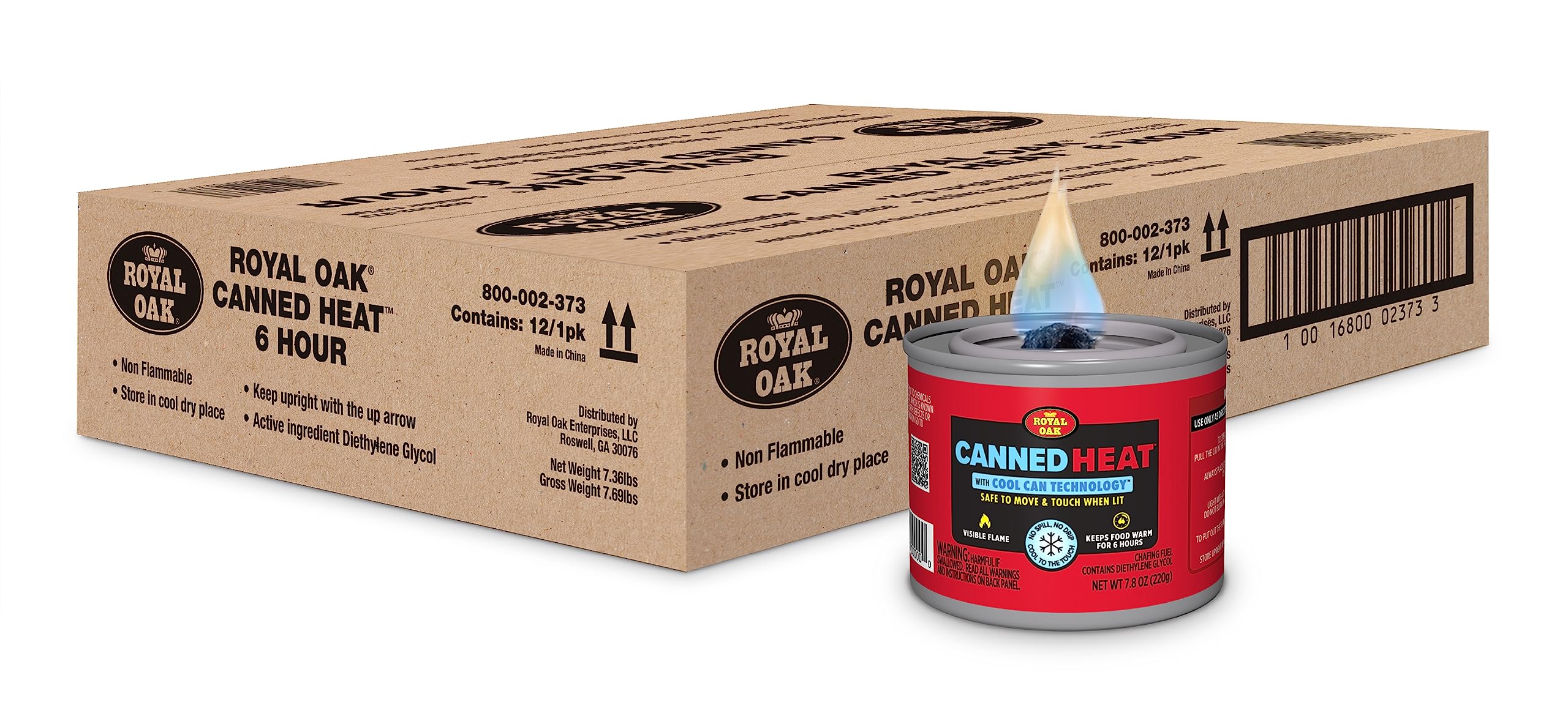 Royal Oak Canned Heat 12 Pack 6 Hour Fuel, Easy Open, Resealable, Non-Drip, for Food, Chafing Dishes, Buffet Burners, Parties, Weddings, BBQs, Small, Red