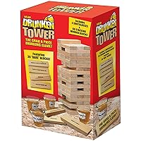 ICUP iPartyHard - Drunken Tower: The Grab A Piece Adult Drinking Game includes 60 wooden blocks^ 4 glass shot glasses