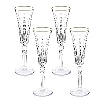 Lorren Home Trends Marilyn Gold Flutes, Set of 4