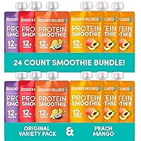 Protein Smoothies Origignal Variety Pack and Peach Mango Bundle