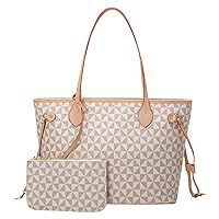 Handbags for Women Designer Fashion Purses Top Handle Satchel Shoulder Bags 2pcs with Small Wallet (White)