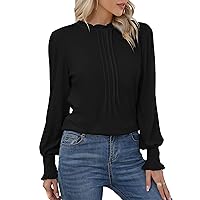 Blooming Jelly Womens Dressy Casual Tops Long Sleeve Shirts Mock Neck Business Work Blouse Fall Clothes 2023