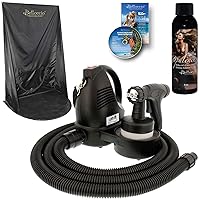 Belloccio Premium (Model T75) Professional Sunless HVLP Turbine Spray Tanning System; Spray Tanning Curtain, 4 oz. Opulence Tanning Solution & Free User Guide Video Link