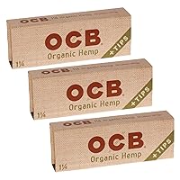 Organic 1 1/4 Rolling Paper & Tips - 3 Packs - 50 Papers/Tips Each