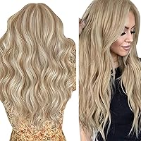 220g 2Packs Sunny Wire Human Hair Extensions Bundle with Clip in Hair Extensions Blonde 20inch