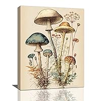 Vintage Mushroom Botanical Wall Art Mushroom Kitchen Decor Canvas Prints Painting Rustic Country Fungus Pictures Framed Artwork Office Home Decoration for Dining Living Room Bedroom Bathroom 12