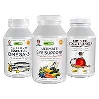 ANDREW LESSMAN 3 Product Eye Health Bundle – 60 Softgels Each of Ultimate Eye Support, Maximum Essential Omega-3 and Complete Tocotrienols. Promotes and Supports Eye Health.