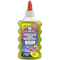 Elmer’s PVA Glitter Glue | Green | 177 ml | Washable, Kid-Friendly and No Run | Great for Making Slime and Crafting | 1 Count