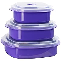 Reston Lloyd Microwave Storage, Adjustable Vent on Lids Cookware Set, Multiple Sizes, Purple