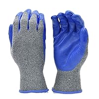 G & F Products 3108-10 String Knit Palm, Latex Dipped Work Gloves, Nitrile Coated Work Gloves for General Purpose, 10-Pairs Per Pack,Blue, Large