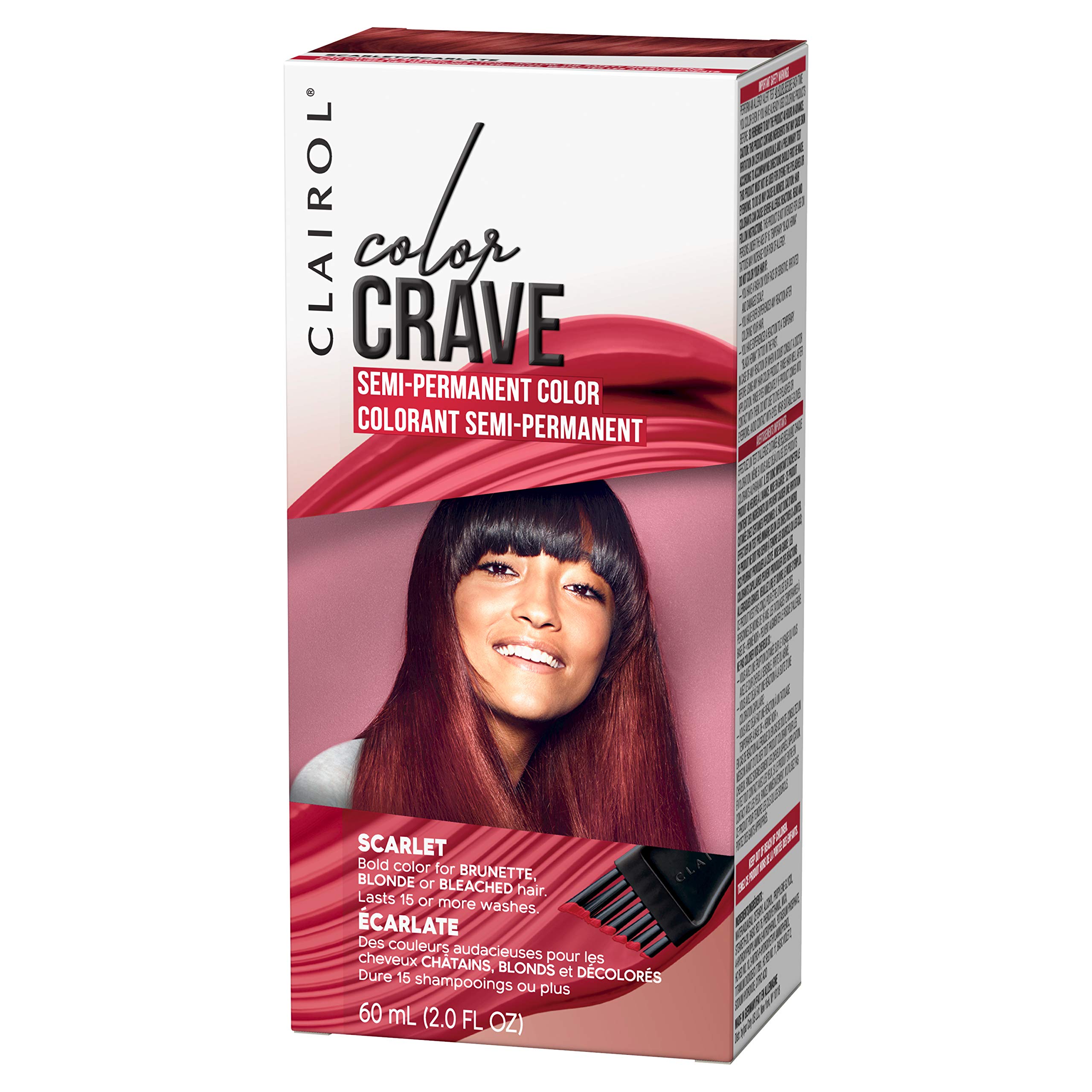 Clairol Color Crave Semi-Permanent Hair Dye, Scarlet Hair Color, 1 Count