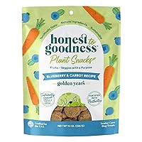 Plant Snacks Golden Years Blueberry & Carrot Recipe Dog Treats, Enriched with Omega 3s & Postbiotics, 8oz