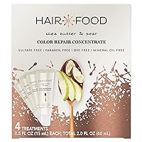 Hair Food Color Repair Concentrate, Repair Damage and Prevent Fade, Shea Butter and Pear, Paraben & Dye Free, Pack of 4, 0.5 Oz Each