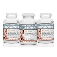 Herbal Nutrition Phytoceramides from Rice with Biotin Vitamin A, C, D and E, Three Bottle Pack, 180 Capsules 40mg