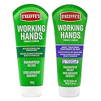 O'Keeffe's Working Hands Hand Cream, 7 oz Tube and Night Treatment Hand Cream, 7 oz Tube