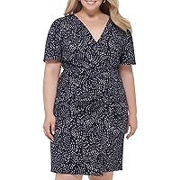 DKNY Women's Plus Soft Office and Everyday Fit and Flare Dress