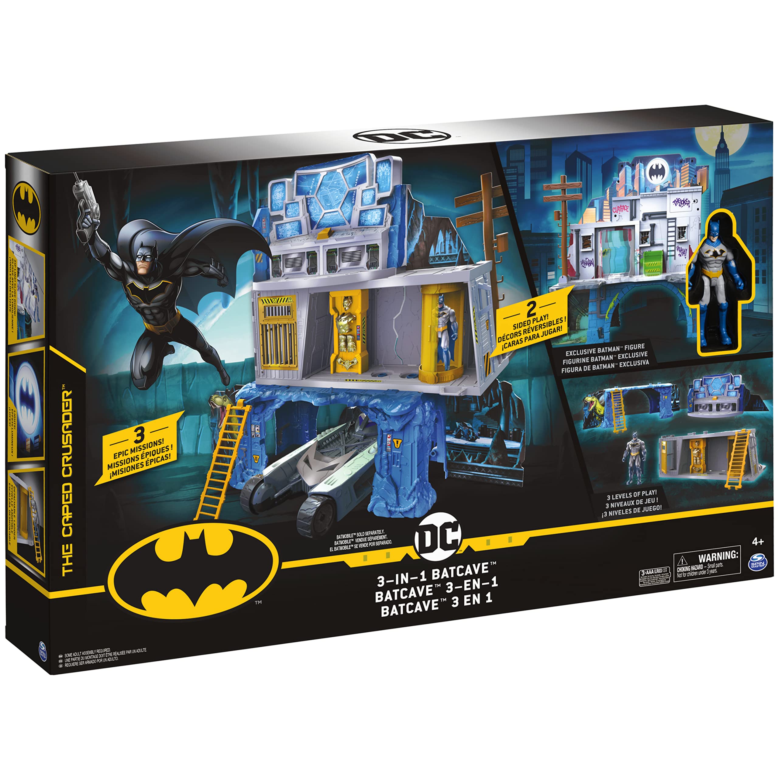 Mua DC Comics Batman 3-in-1 Batcave Playset with Exclusive 4-inch Batman  Action Figure and Battle Armor, Gift Ideas for Your Holiday Toy List 2021  trên Amazon Mỹ chính hãng 2023 | Fado
