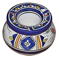 Ceramic Ashtrays Hand Made Moroccan smokeless Ceramic Vivid Colors Medium