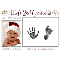 New Baby's 2nd Christmas Handprint & Footprint Kit/Boy Girl Unisex Babys Prints on 2nd Xmas